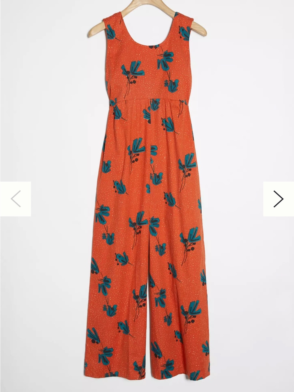 Anthropologie Bel Kazan Felizia Wide Leg Sleeveless Jumpsuit Orange Floral-Small